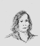 Bianca Jagger opened Sunday's sessions - a beautiful face but so hard to draw! Feminism in London conf 2015