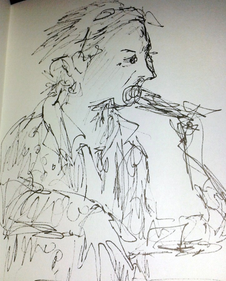 witness for the defence - Julia Farrington - a shockingly bad likeness. Participation on Trial March 2015